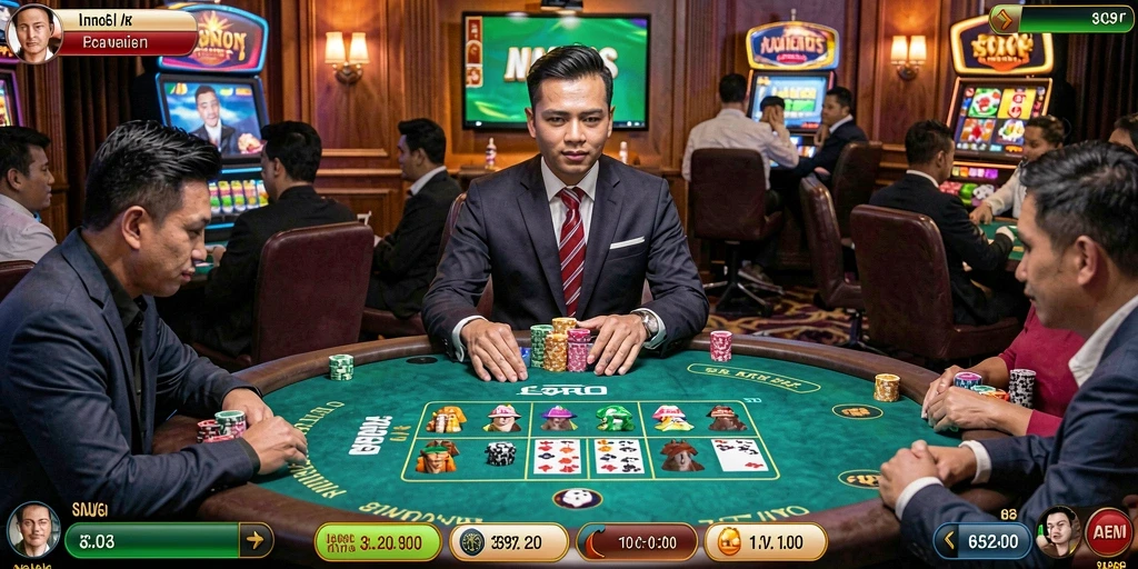 poker88 - Contoh tampilan meja poker dengan banyak pemain aktif.